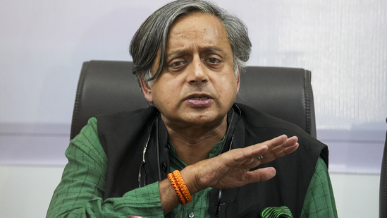 Shashi Tharoor addressing media